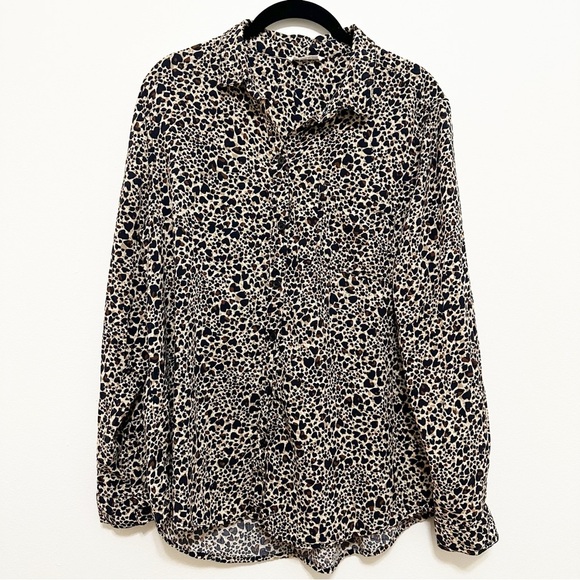 BeachLunchLounge Leopard Print Button Up Shirt Unsized ( large?) - Picture 1 of 8